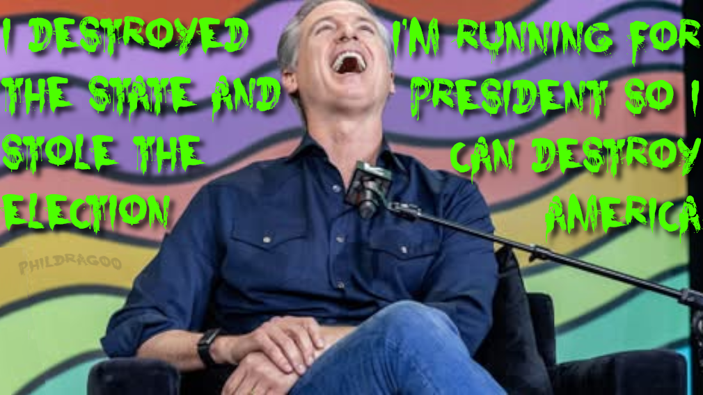 Newsom Joker Steal Destroy